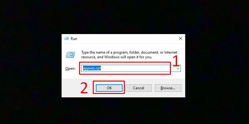 Mở hộp thoại Run sau đó nhập thông tin